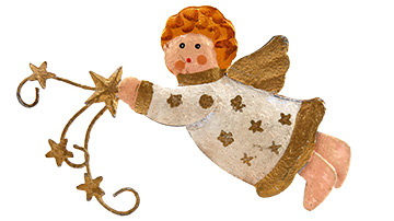 Der Engel ist der Verkünder der frohen Botschaft Kleiner Engel als Adventskranz-Figur