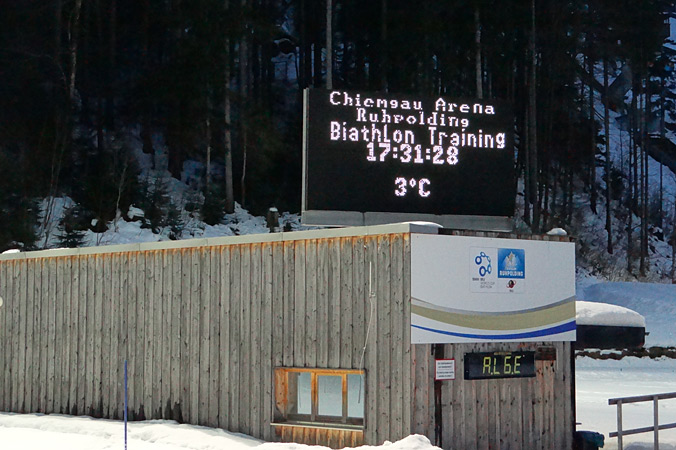 Wetteranzeige im Biathloncamp Ruhpolding